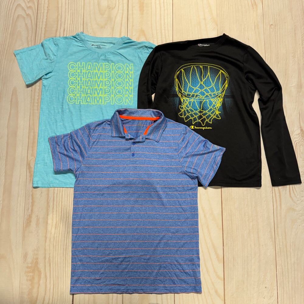 Champion Boys Youth XL Athletic Long & Short Sleeve Shirts Lot Of 3